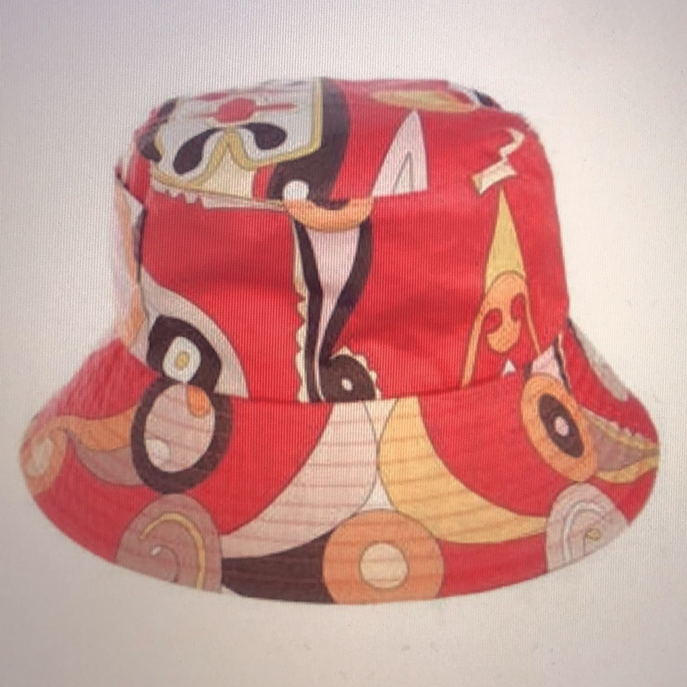 ISO Emilio Pucci Pink Pattern Bucket Hat Size 2
